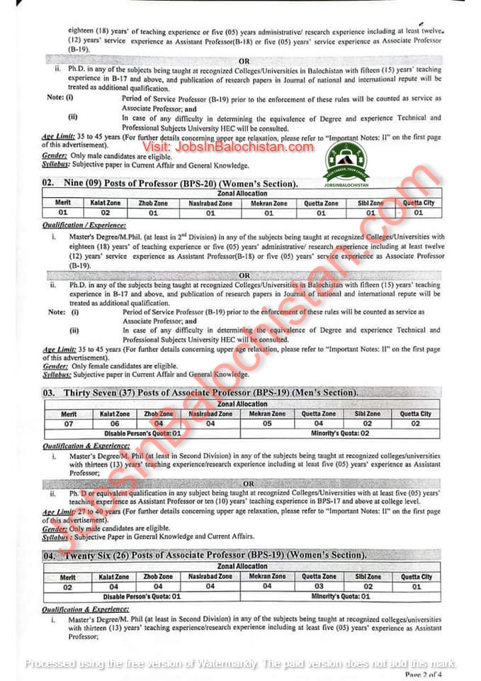 BPSC Jobs Balochistan Commission latest