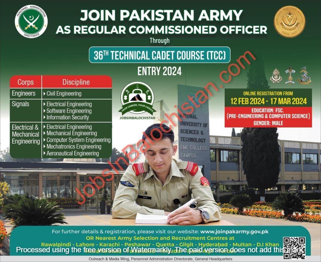 Pakistan Army join jobs in balochistan