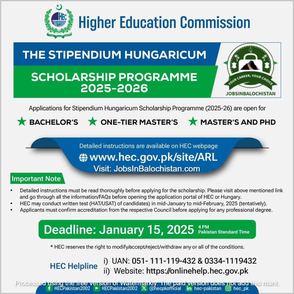 The Stipendium Hungaricum Scholarship Programme 2025 - 2026