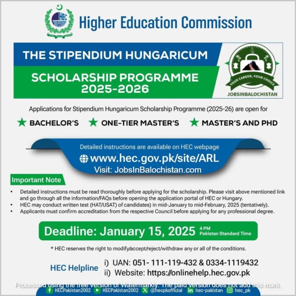 The Stipendium Hungaricum Scholarship Programme 2025 – 2026