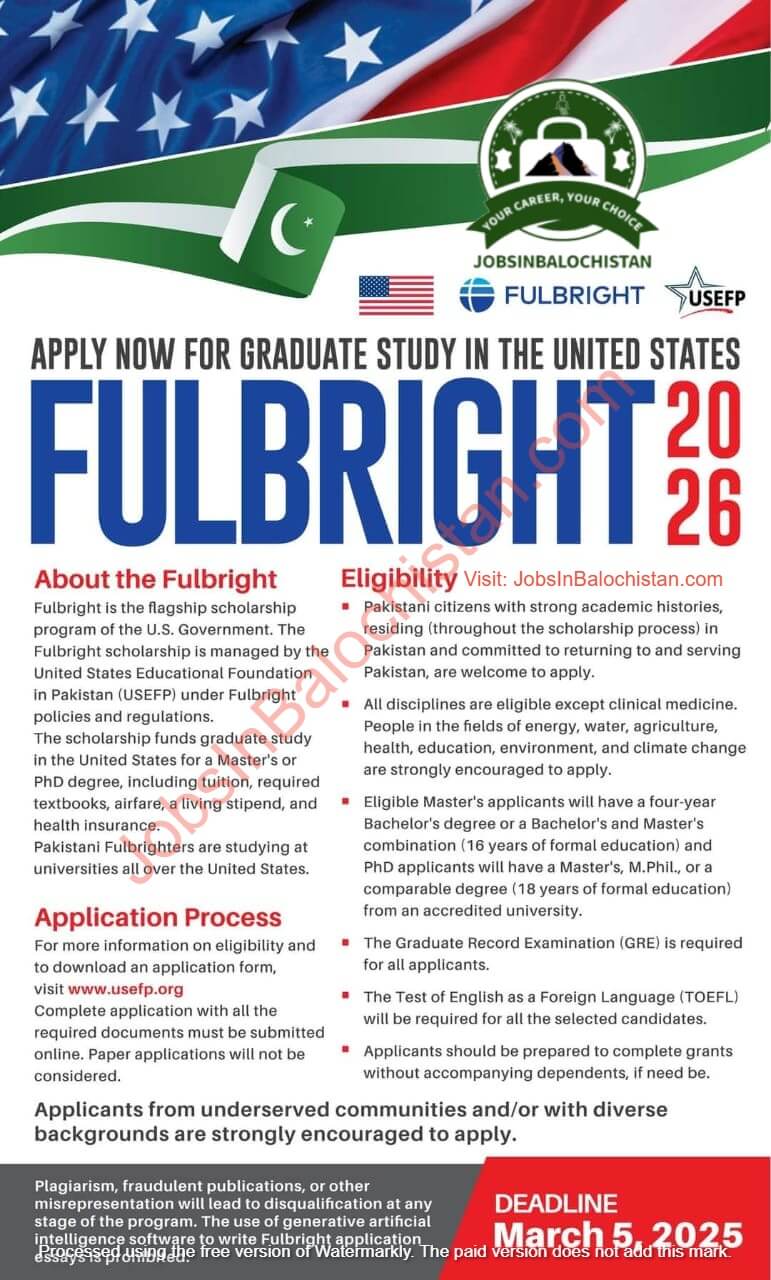 Fulbright Scholarship 2026 – Apply Now for U.S. Graduate Studies