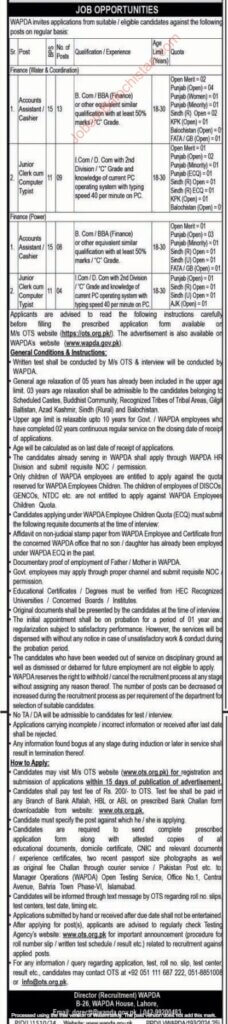 WAPDA Jobs In Balochistan 2024