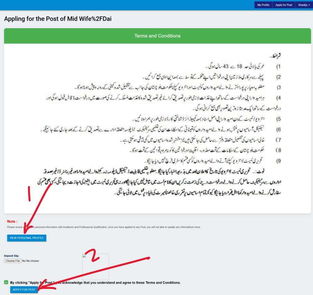 Terms and conditions How to apply health department jobs in balochistan 2025